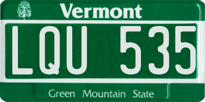 VT license plate LQU535