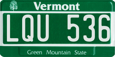 VT license plate LQU536