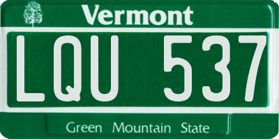 VT license plate LQU537
