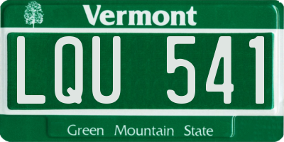 VT license plate LQU541