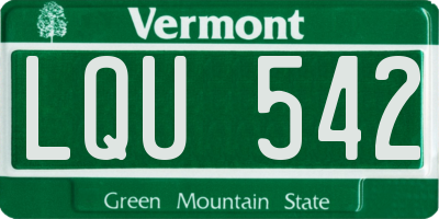 VT license plate LQU542