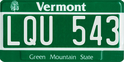 VT license plate LQU543