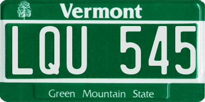 VT license plate LQU545