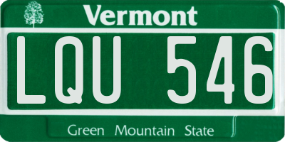 VT license plate LQU546