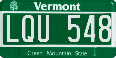 VT license plate LQU548