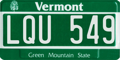 VT license plate LQU549