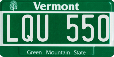 VT license plate LQU550
