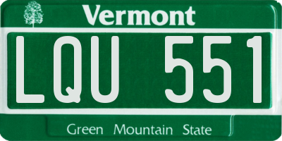 VT license plate LQU551