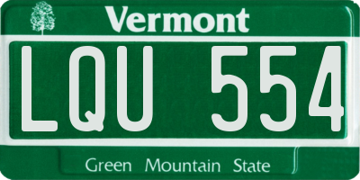 VT license plate LQU554