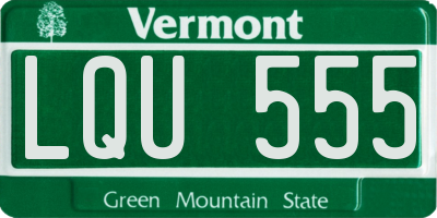 VT license plate LQU555
