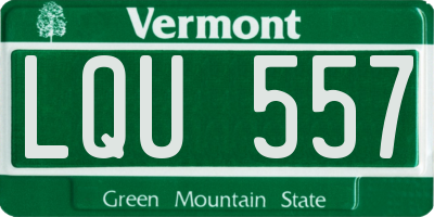 VT license plate LQU557