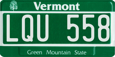 VT license plate LQU558