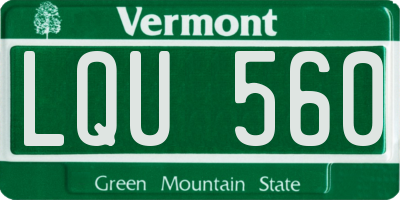 VT license plate LQU560