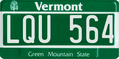 VT license plate LQU564