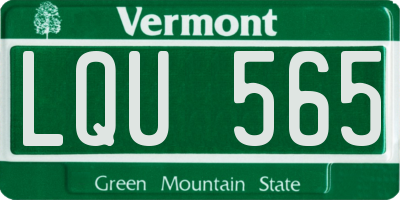VT license plate LQU565