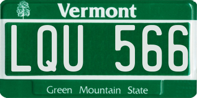 VT license plate LQU566
