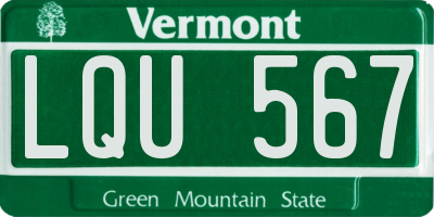 VT license plate LQU567