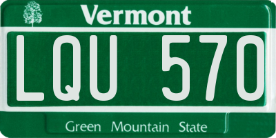 VT license plate LQU570
