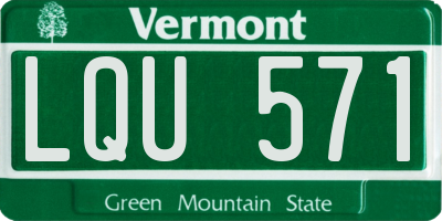 VT license plate LQU571