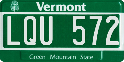 VT license plate LQU572