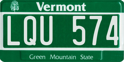VT license plate LQU574