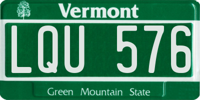 VT license plate LQU576