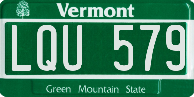 VT license plate LQU579
