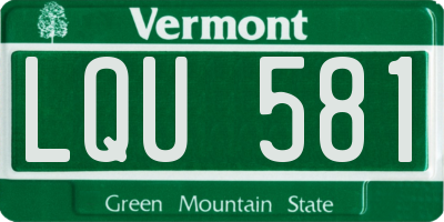 VT license plate LQU581