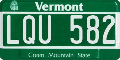 VT license plate LQU582