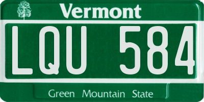 VT license plate LQU584