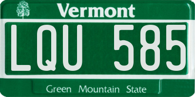 VT license plate LQU585