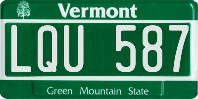 VT license plate LQU587
