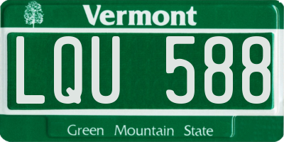VT license plate LQU588