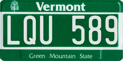 VT license plate LQU589