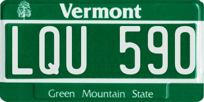 VT license plate LQU590