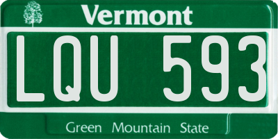 VT license plate LQU593