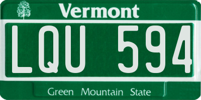 VT license plate LQU594