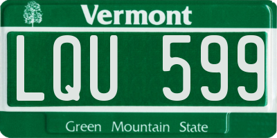 VT license plate LQU599