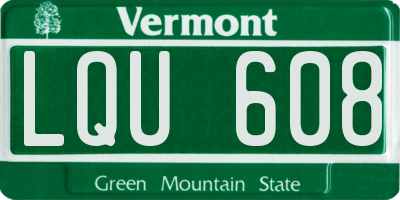 VT license plate LQU608