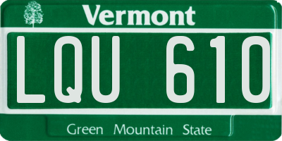 VT license plate LQU610
