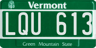 VT license plate LQU613