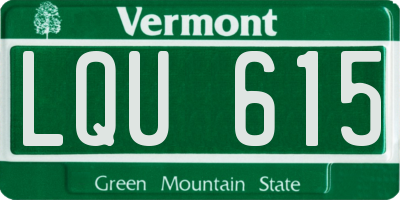 VT license plate LQU615