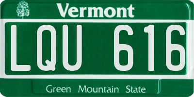 VT license plate LQU616