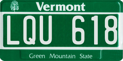 VT license plate LQU618