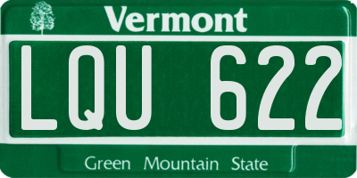 VT license plate LQU622
