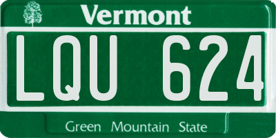 VT license plate LQU624