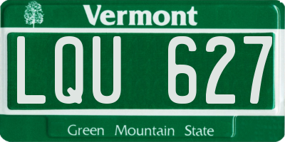 VT license plate LQU627