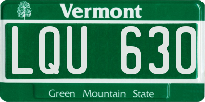 VT license plate LQU630
