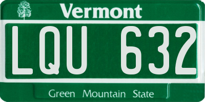 VT license plate LQU632