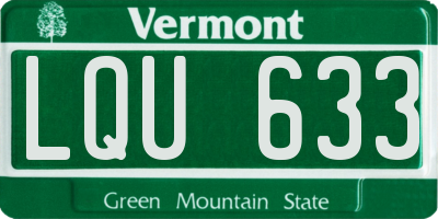 VT license plate LQU633
